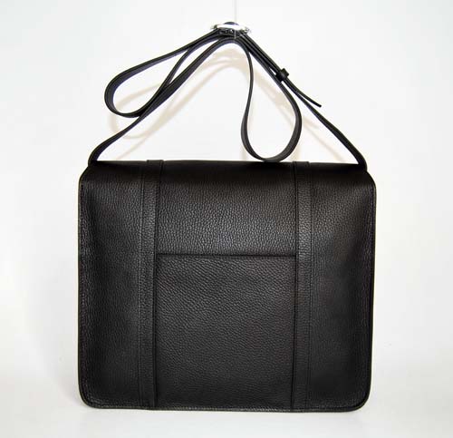 Hermes Steve Togo Leather Messenger Bag Black 92111 On Sale